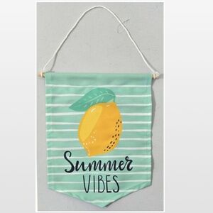 New Room&Retreat Home Canvas Art Summer Vibes Lemon Aqua Hanging Décor NWT